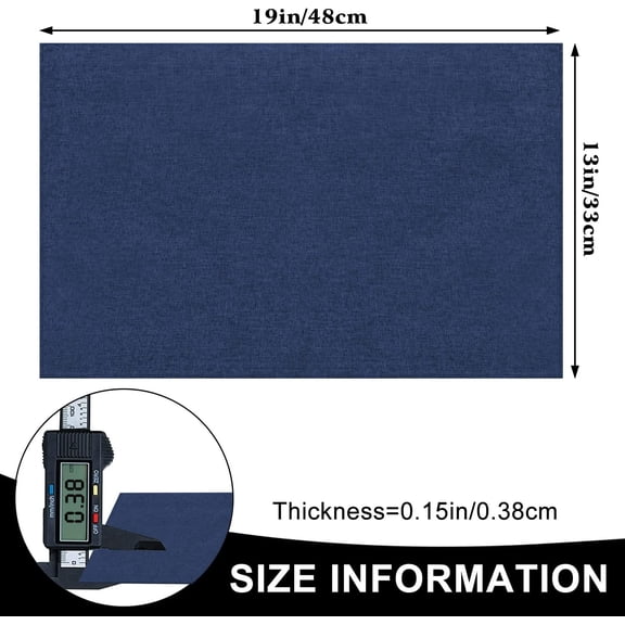 Cotton Linen Placemats, Set of 6, Navy Blue, Machine Washable & Durable Table Mats, Heat Resistant, Wrinkle Free, Easy Clean for Dining Table