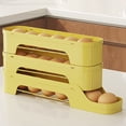 thumbnail image 1 of SSZMDLB under $5 Egg Storage Container, Egg Storage Container for Refrigerator, 3 Layer Transparent Rolling Egg Dispenser Tray, Automatic Slide Out Egg Rack for Kitchen, 1 of 6
