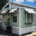 thumbnail image 2 of Awntech 4.38 Ft New Orleans Fixed Awning Canopy with Spear Arms (52.5in x 24in x 16in), Gray/White Stripe, 2 of 3