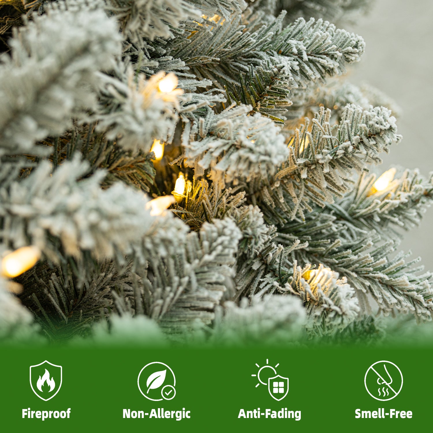 Vivatrees 7.5ft Pre-Lit Flocked Artificial Christmas Tree photo 2