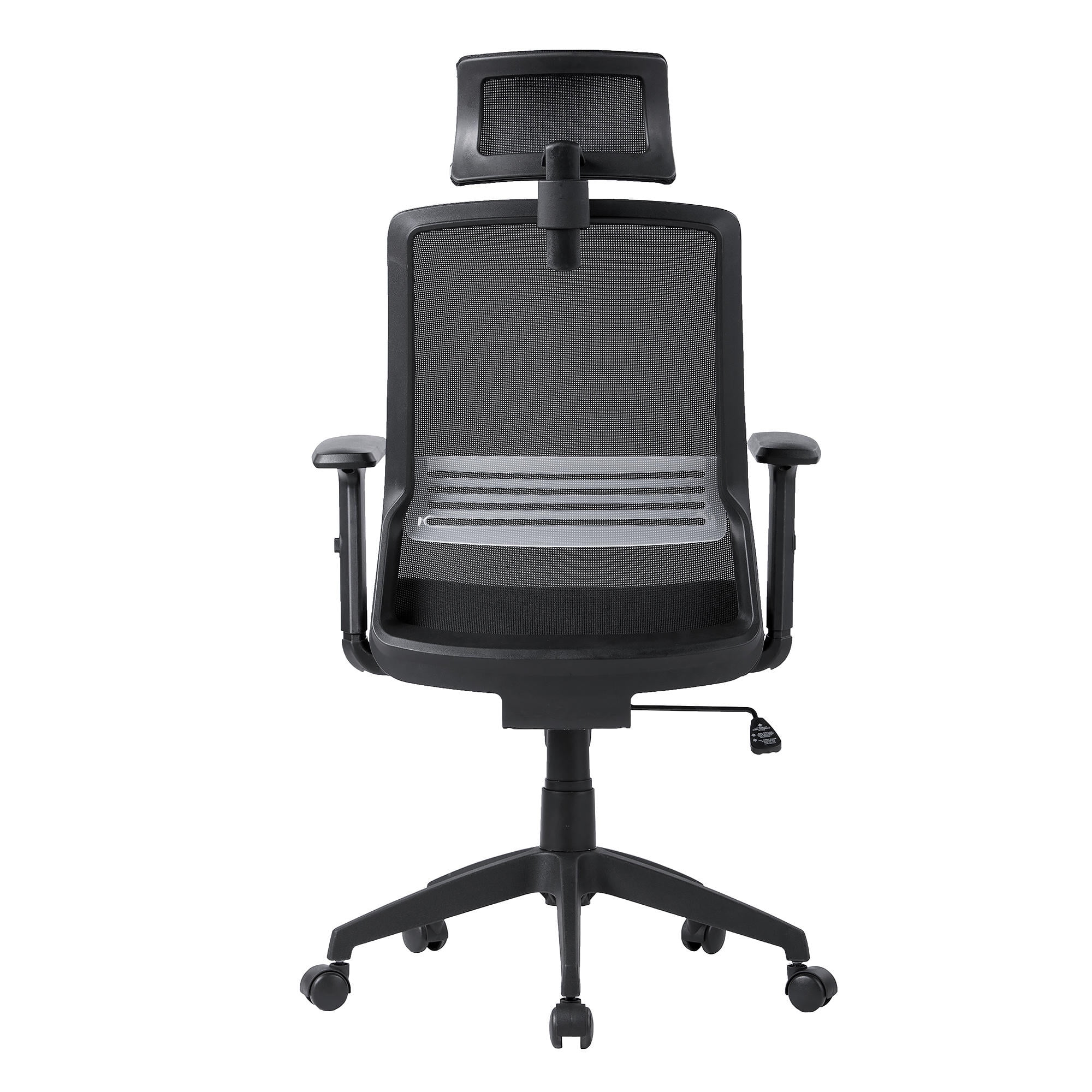 Moustache Ergonomic Mesh Office Chair With Adjustable Headrest And Armrest Black