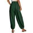 thumbnail image 4 of Homenesgenics Short Pant for Women Plus Size Clearance Womens Short Casual Elastic High Waist Solid Color A-Line Long Pants with Pocket/(Green,XL), 4 of 8