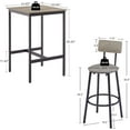 thumbnail image 3 of Bar Table Set for 2 with 2 PU Upholstered Stools, Pub Bistro Dinning Table and Stools with Backrest, Counter Height Bar Table Set for Apartment, Kitchen, Small Space, 3 of 9