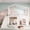 Beige, variant on PureDashio Twin Size Wood Loft Bed Frame, Playhouse Loft Bed with Slide, House Roof and Window, Underbed Play Area, Hanging Clothes Rack, Full-Length Safety Guardrails, No Box Spring Needed, Beige