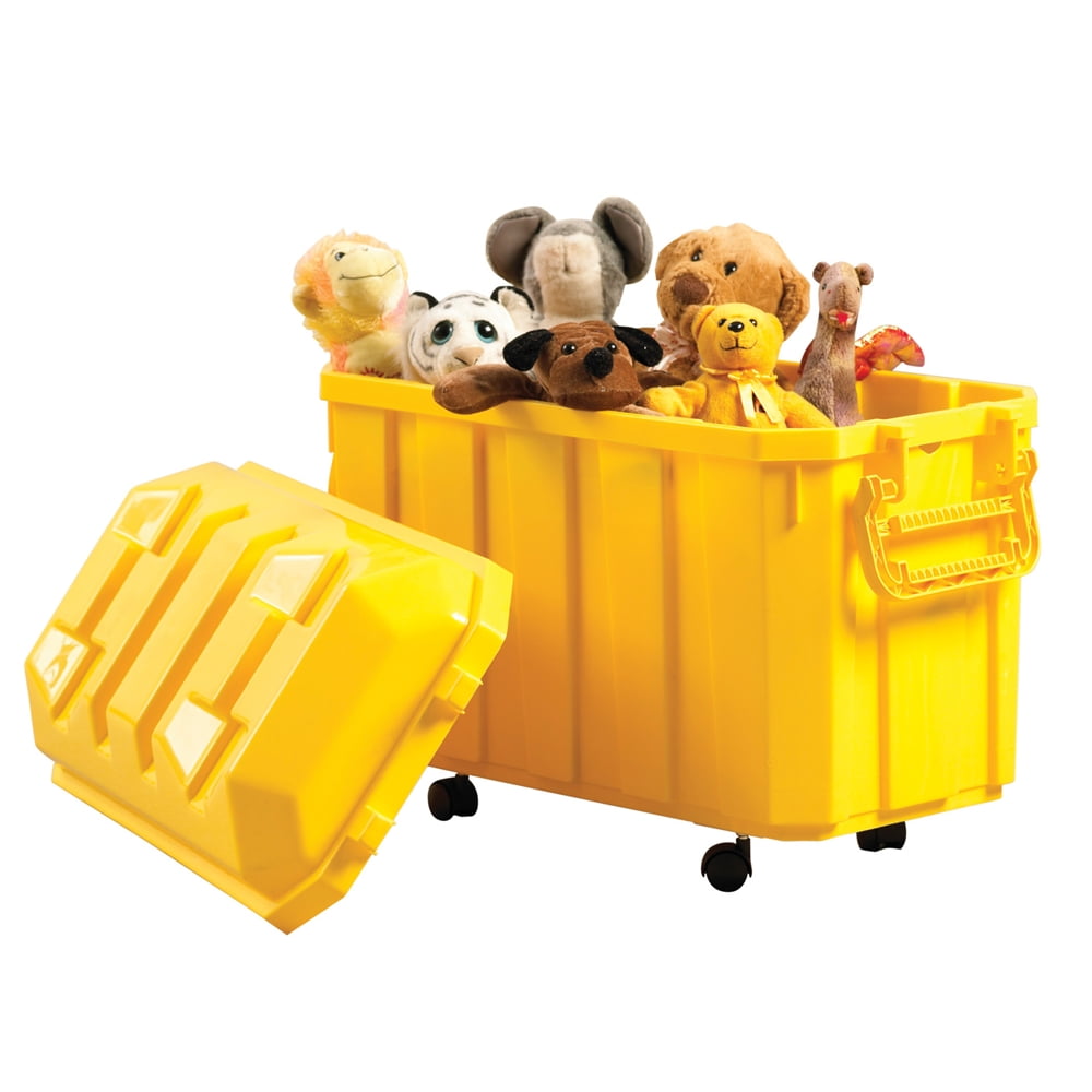 ECR4Kids 18-Gallon Stackable Storage Trunk, Yellow (4-Pack ...