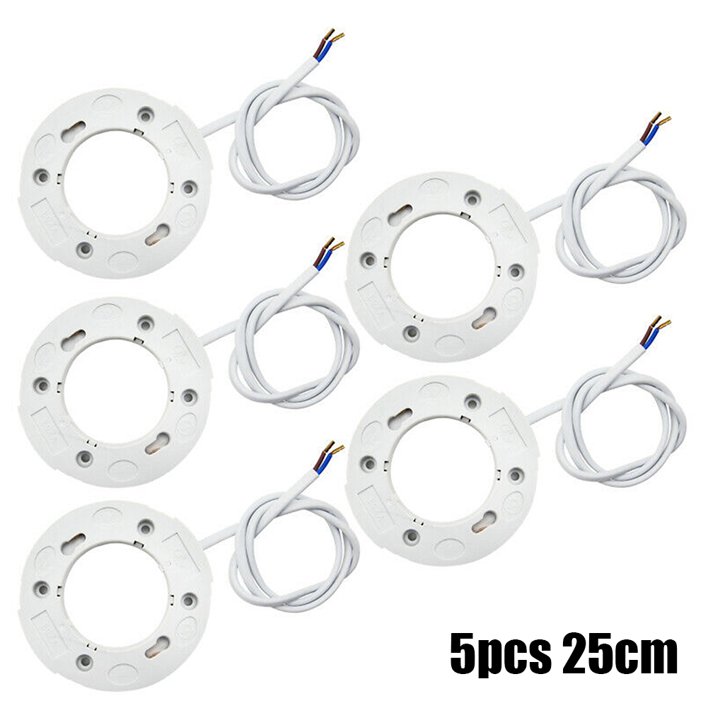 Goodhd 5 x GX53 Base Fitting for GX53 Lamps Fly Leads for LED and CFL GX53 Light Bulbs