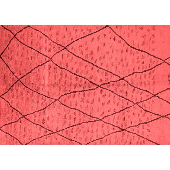 Ahgly Company Indoor Rectangle Solid Red Modern Area Rugs, 2' x 5'
