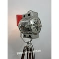 thumbnail image 3 of Nautical Sea Searchlight Chrome Spot Light With Brown Tripod Home Decor, 3 of 5