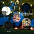 thumbnail image 2 of Mosaic Solar Lantern Outdoor IP65 Waterproof Hanging Solar Lights Auto On Off Oval Glass Mosaic Solar Lights for Garden Backyard IP65 Waterproof Hanging Solar Lights Auto On/Off, 2 of 8