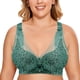 thumbnail image 1 of Gibobby Brasieres para mujer Lencería sexy de encaje para mujer Sujetador con aros Sujetador floral de encaje Sin forro Sujetador de total de talla grande(Verde,38/85C), 1 of 4