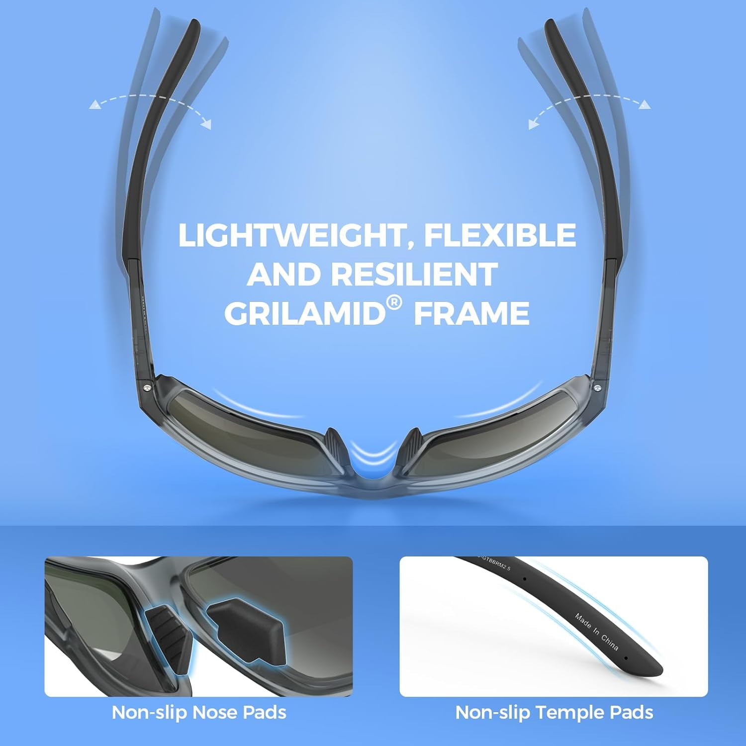KastKing Waccamaw Polarized Bifocal Sunglasses,x2.5 Magnifications, Wrap Around Sport Reader Sunglasses for Men