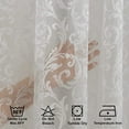 thumbnail image 3 of 3S Brother's White Lace Sheers Extra Long Floral Style Curtains Set of 2 Panels Rod Pocket & Back Tab Home Décor Window Custom Made Drapes 10-30 Ft. Long -Made in Turkey Each Panel (100"W x 180"L), 3 of 6