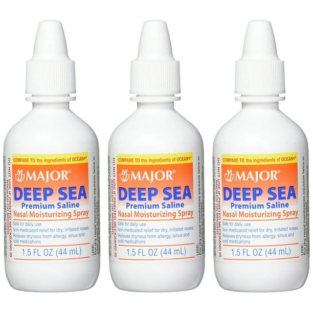 Major Deep Sea Saline Nasal Moisturizing Spray 1.5 oz. (Set of 3