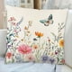 thumbnail image 4 of Fundas De Cojín Con Flores 45 X 45 Cm Fundas De Cojín Con Flores Primaverales Decoración De Fundas De Cojín Para Las Vacaciones De Primavera Funda De Cojín De Lino Con Jardín De Flores, Mariposas, 4 of 7