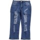 thumbnail image 1 of Mujer Patchwork Destroyed Raw Hem Jeans Ripped Hole Denim Pants26-blue26 Short, 1 of 5