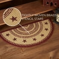 thumbnail image 5 of VHC Brands Burgundy Tan Jute Rug Half Circle Stencil Stars w/Pad 16.5x33, 5 of 6