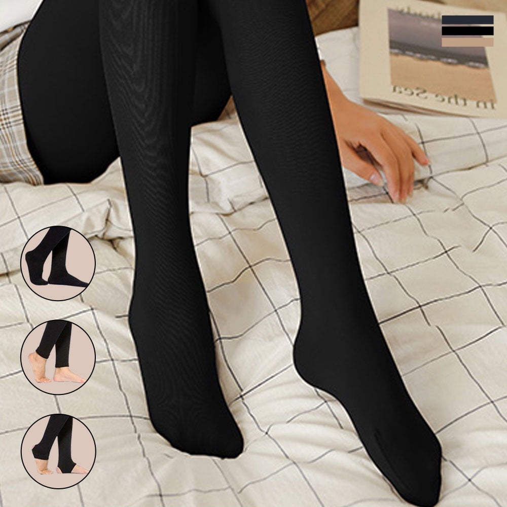 Control Top Opaque Tights for Women Warm Thermal Winter Tights Stretchy Pantyhose Leggings