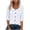 White, variant on Jaunzuar 3/4 Length Sleeve Womens Tops Solid Color Crew Neck Summer Tops Casual Work Button Down Shirts L