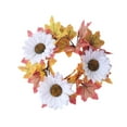 thumbnail image 1 of Corona artificial con anillo de vela, portavelas de pilar, corona de otoño pequeña, corona de otoño para bodas, centros de mesa, 1 of 9