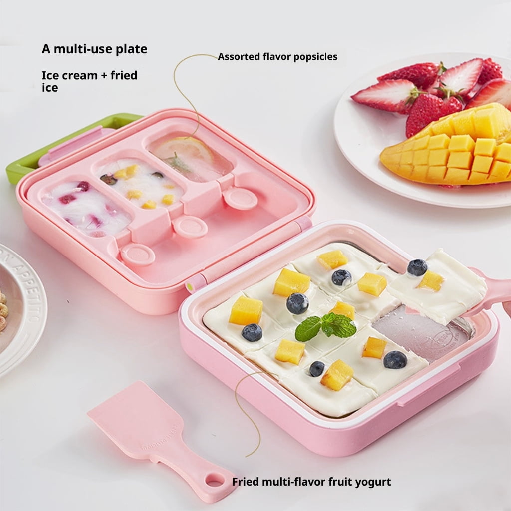 7829 Multi Functional Stir Fried Yogurt Machine, Sealed Ice Maker, Household Fruit Yogurt Machine, Small Ice Cream and Ice Cream Mold Set