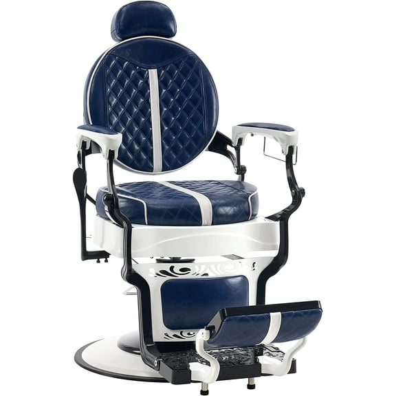 BarberPub Heavy Duty Metal Luxury Vintage Barber Hydraulic Salon Beauty Spa Chair 8739 Blue