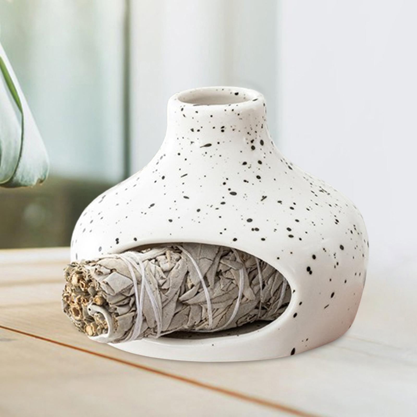 WLPZXP Ceramic Sage Holder Incense Burner Multipurpose Ornament Scent Wood Stand Smudge