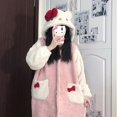 thumbnail image 3 of Batas Kawaii Sanrio Hello Kitty para mujer, Pijamas gruesos y cálidos de lana de Coral de dibujos animados Ins, ropa de casa rosa, Invierno, 3 of 4