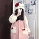 thumbnail image 3 of Batas Kawaii Sanrio Hello Kitty para mujer, Pijamas gruesos y cálidos de lana de Coral de dibujos animados Ins, ropa de casa rosa, Invierno, 3 of 4