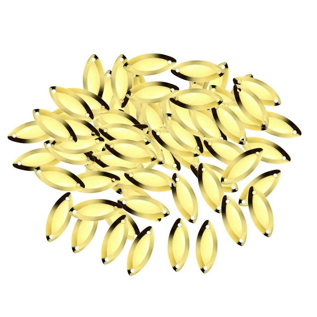 100 Pcs Leurres à Paillettes Dures pour la Pêche à la Mouche Dorés L