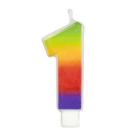UPC 070896130402 product image for Wilton Number 1 Candle, Rainbow, 1 Ct | upcitemdb.com