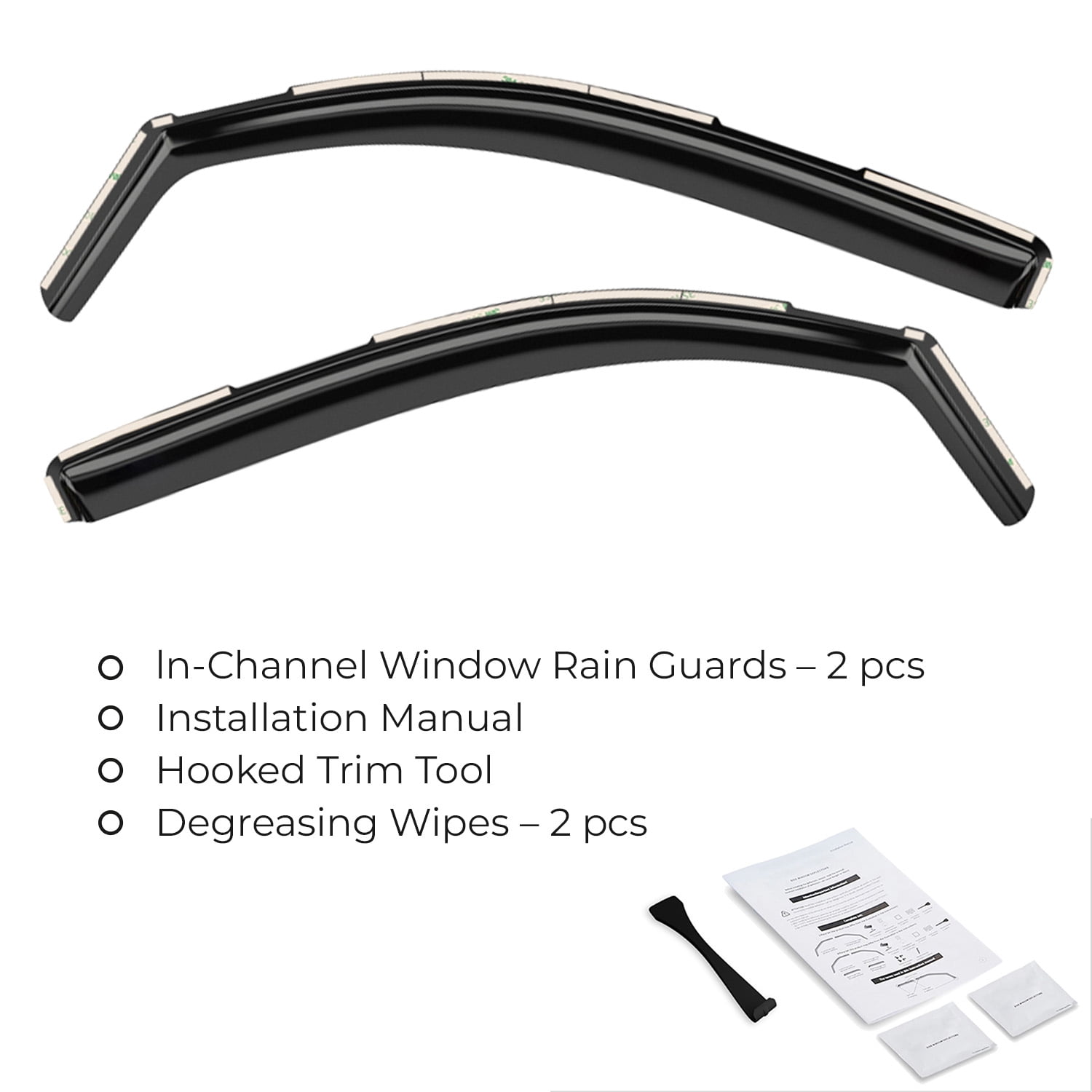 GrandWheel Co Window Deflectors Smoke Tinted In-Channel Side Window Vent Visor Deflectors Rain Guards Compatible with Toyota Tacoma 2016-2023 Access Cab/Double Cab - 2pcs. GW0083