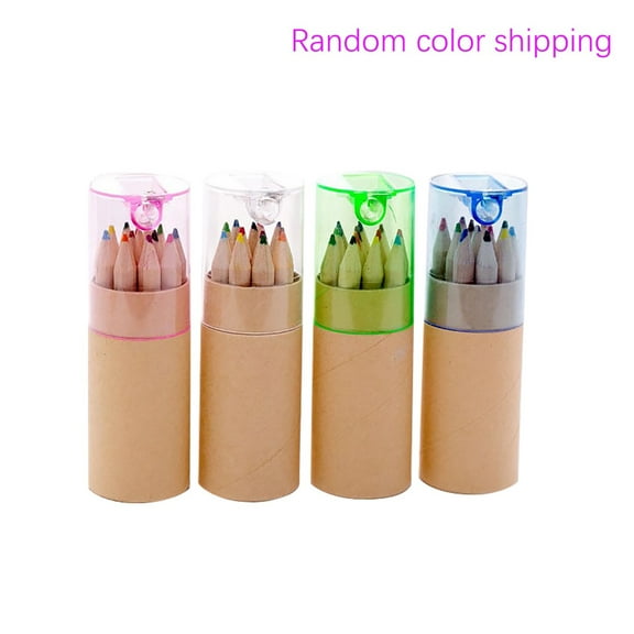 SLUOHZXI 12 Pack Colored Pencils with Built-in Sharpener in Tube Cap, Vibrant Color Presharpened Pencils for Soft Core Art Drawing for Coloring, Sketching, and Painting,Random Color
