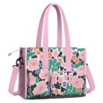 thumbnail image 2 of Teacher Tote Bag,Pioneer Flower Floral Print Pattern Teacher Utility Tote Bag,Large Work Tote Bags for Women with Multiple Pockets,Top Zipper Closure,13.8x10.6x6.7 Inch, 2 of 5