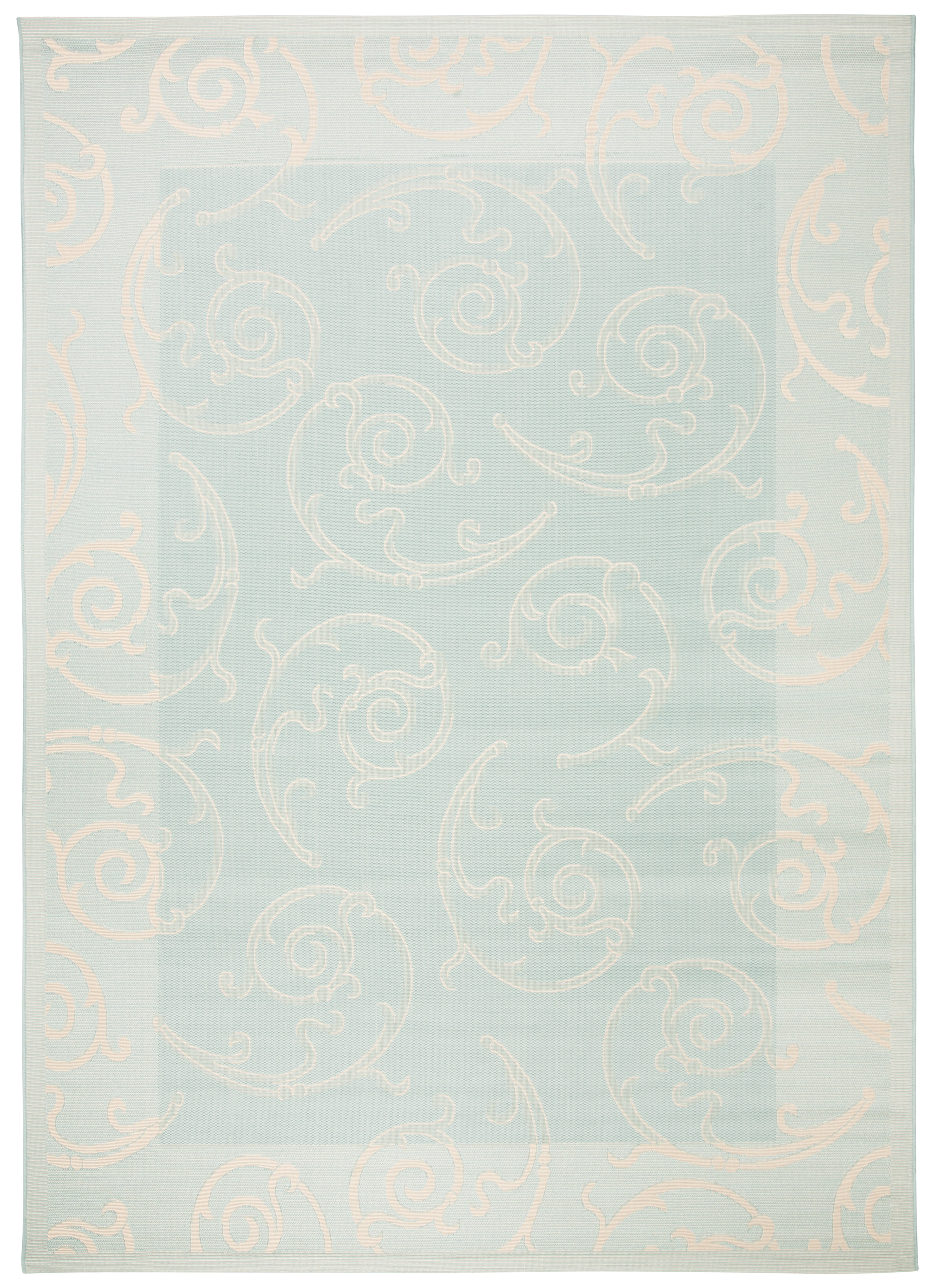 Safavieh Courtyard Caleb Botanical Indoor/Outdoor Area Rug, Aqua/Cream, 8' x 11'