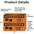 thumbnail image 2 of (2 Pack) Liquid Nitrogen Wear Gloves Bilingual OSHA Warning Sign 7 Inch X 5 Inch Vinyl Label Decal Sticker Weather Resistant, UV Protected for Workplace, Business, and Construction, 2 of 7