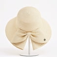 thumbnail image 4 of Elegant Women Foldable Straw Sun Hat with Bow Large Brim Packable Beach Visor for Summer Travel Sun Protection Beige, 4 of 4