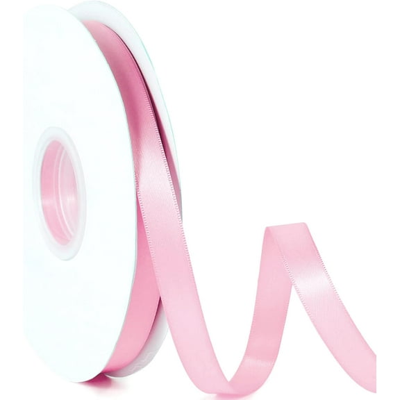 1/2" X 50 Yards Solid Color Satin Ribbon, Double Faced High Density Polyester Fabric Ribbon for Gifts Wrapping, Wedding, Party, Crafts, Hair Bows, Home DIY Decor Ornaments