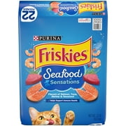 Friskies Seafood Sensations Salmon & Tuna & Shrimp & Seaweed Dry Cat Food, 22 lb Bag