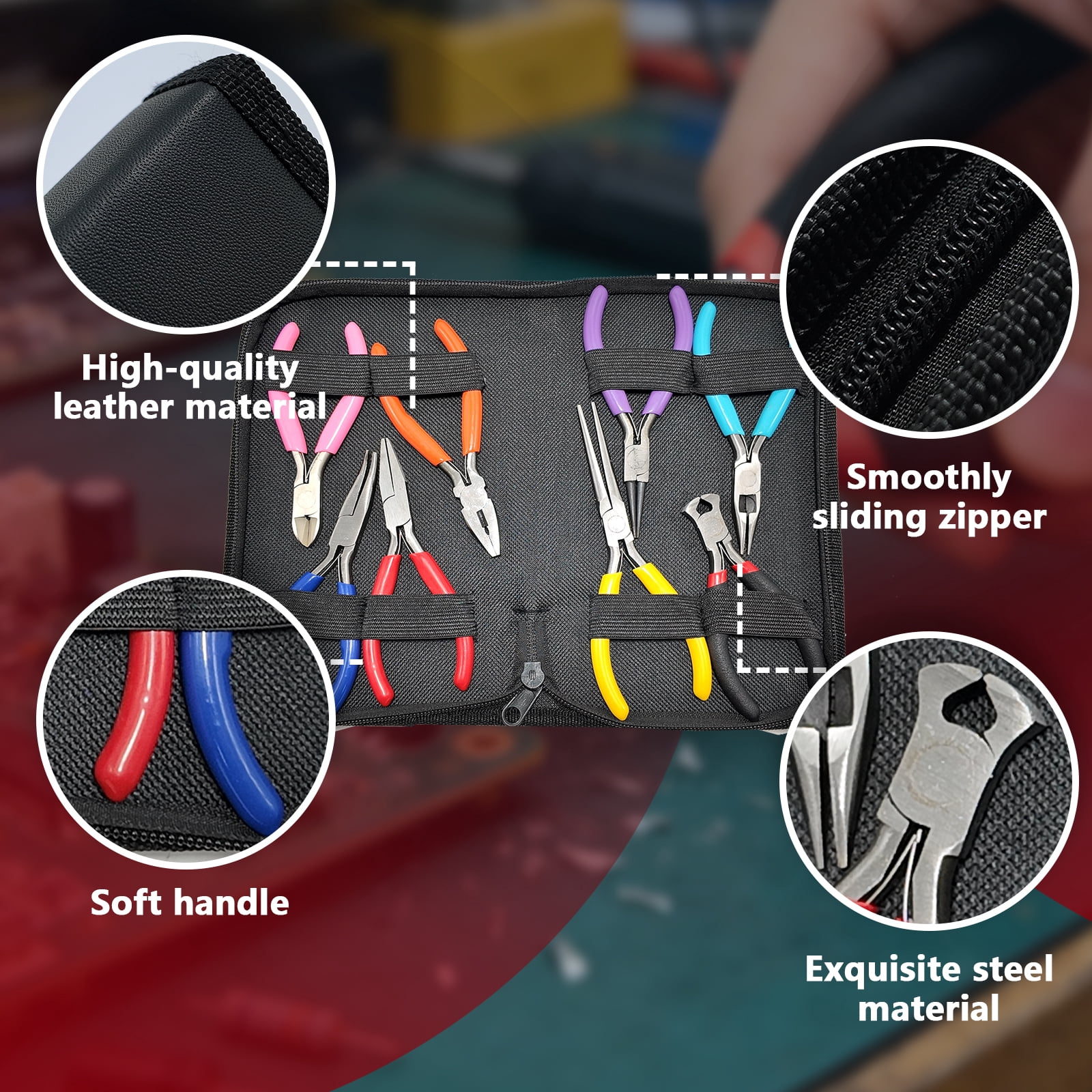 Arcticwind 8PCS 4.5-inch Pliers Set, Pointed Nose Pliers, Mini Pliers, Manual Pliers, Jewelry Pliers accessories tools,Rust-Resistant Ergonomic Grip,For Home DIY Car Outdoor Emergency Kit,Colorful