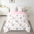thumbnail image 2 of Erosebridal Elephant Print Bedding Full Size, Grey Pink Bed Set, Butterfly Cloud Reversible Bed in a Bag Full size, Super Cozy Room Decor, 7 Pieces, 2 of 6