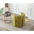 thumbnail image 4 of Guyou Modern Barrel Side Chair, Cute Upholstered Velvet Accent Chair with Back for Living Room Bedroom Children's Room Reception Room, Olive, 4 of 10