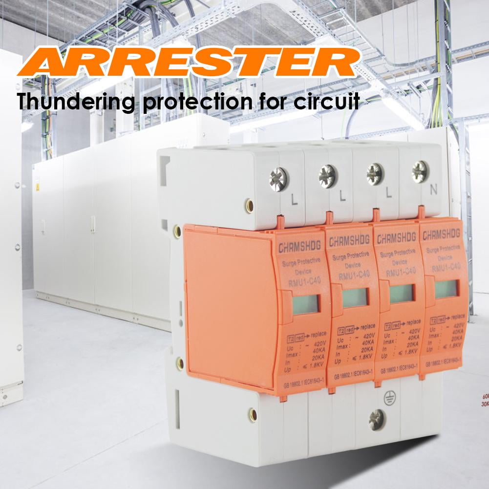 4P Surge Protector Low-voltage Protective Arrester Device Circuit Breaker #S4 