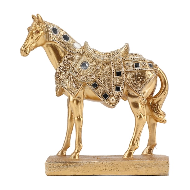 Estatua De Pie De Caballo, Estatuilla De Arte De Caballo Encabritado, Pieza Decorativa, Colección De Lujo, Resina Para Familia Para Oficina