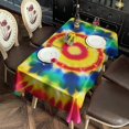 thumbnail image 2 of Colorful Rainbow Tie Dye Spiral Pattern Rectangle Tablecloth 60"x120",Waterproof Polyester Rectangle Table Cloth, Wipeable Spillproof Polyester Tablecloth for Dining, Camping, Indoor and Outdoor, 2 of 6