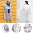 thumbnail image 5 of 2 Pcs Poncho de Pluie Réutilisable Imperméable Poncho Léger avec Capuche Imperméable pour Femmes Hommes Randonnée Camping Voyage (Transparent & Gris), 5 of 5