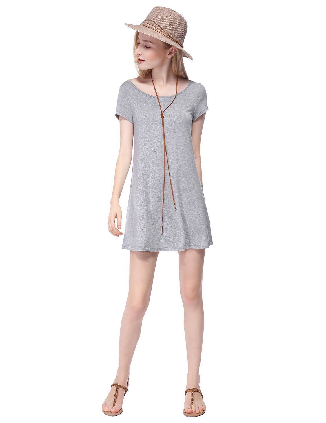 solid color shift dress