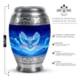 thumbnail image 2 of Owl Keepsake Urns For Ashes Adult Man Set Of 4, Blue Cremation Urns For Human Ashes Adult Female, 1 Large Urn For Mom And Dad, Decorative Memorial Urn For Mother (10&3) Inch, 2 of 7