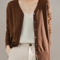 thumbnail image 1 of V-Neck Mid-Length Thin Sweater Cardigan Pure Color Spring Summer Breathable Stretchable Open Front Knitted Vest Women's Fashion, 1 of 5