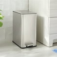 thumbnail image 3 of Nine Stars Bathroom Trash Can, 3 Gallon stainless steel, Step Garbage Bin with Soft Close lid, Silver, 3 of 12