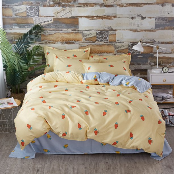 Lovely Cartoon King Size Duvet Cover Set 220x240 Skin Friendly Double Bed Quilt Cover Blanket Comforter Cover and Pillowcase Fivean unisex